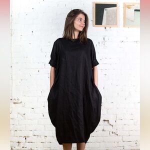 New black linenfairytales lagenlook dress w pockets